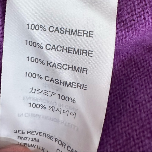 J. Crew NWOT Collection 100% Italian Cashmere Purple Magenta Sweater medium - Picture 9 of 16